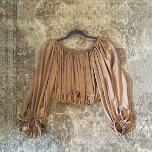 Brown Off-Shoulder Blouse
